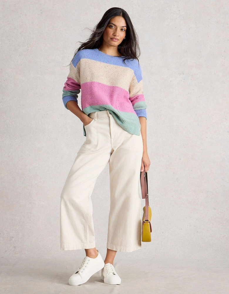 Victoria Stripe Jumper - Beige