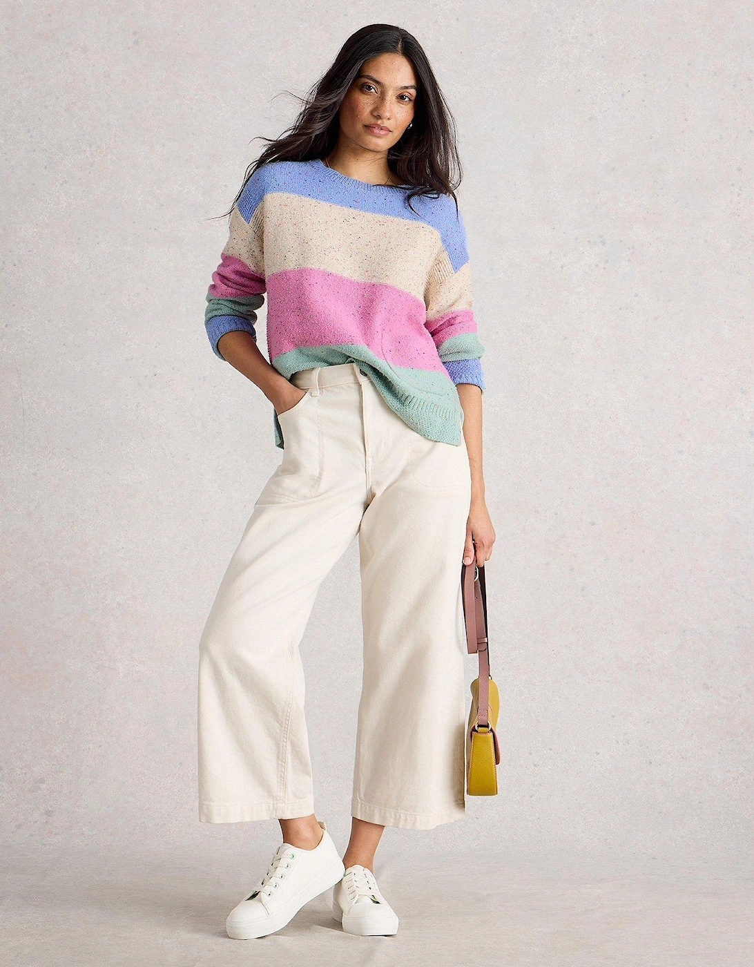 Victoria Stripe Jumper - Beige, 2 of 1