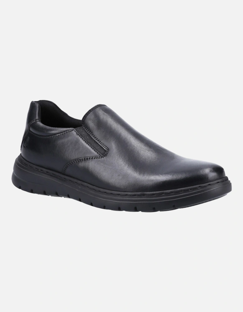Trent Leather Men's Black Slip-On Shoes