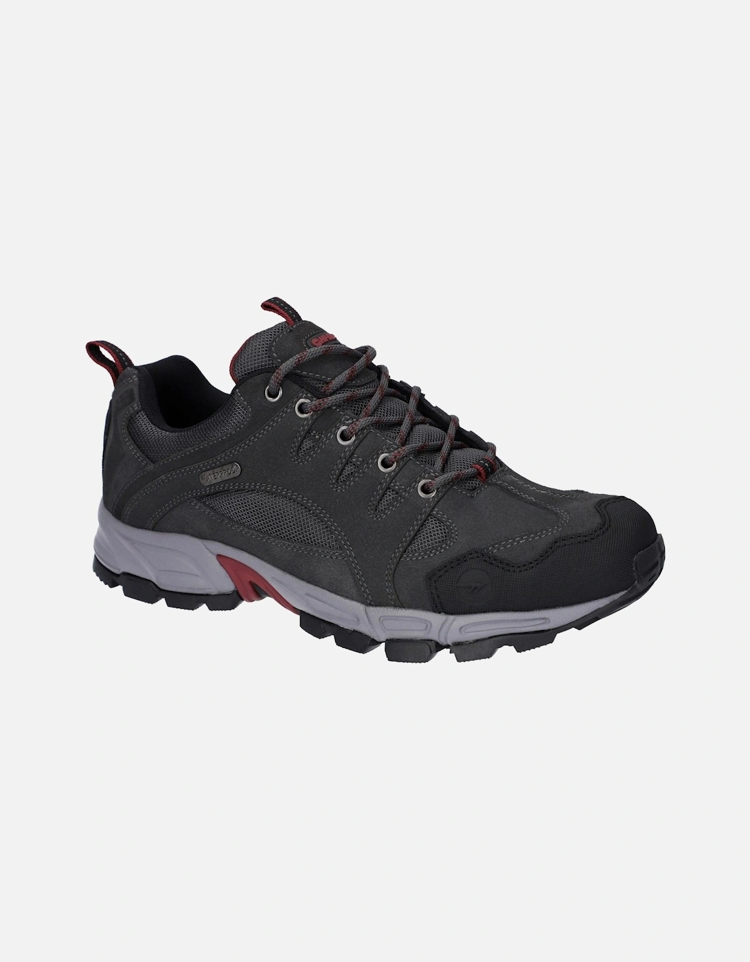 Auckland Lite Leather Men's Graphite Grey/Dark Red Hiking Boots, 10 of 9