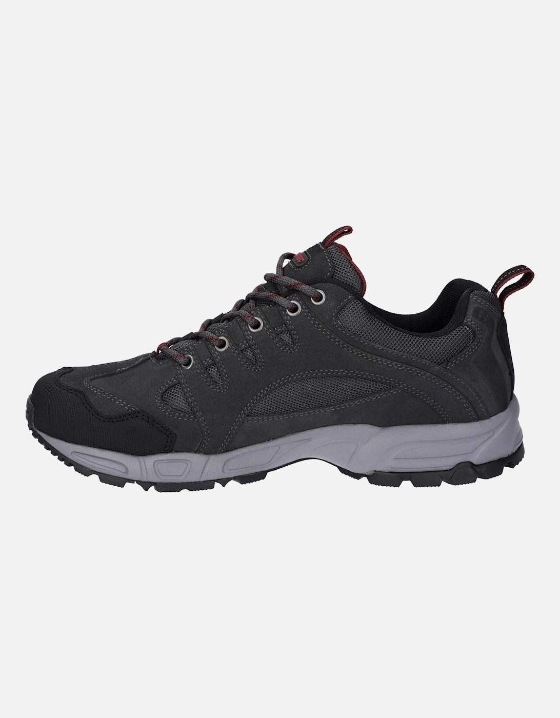 Auckland Lite Leather Men's Graphite Grey/Dark Red Hiking Boots