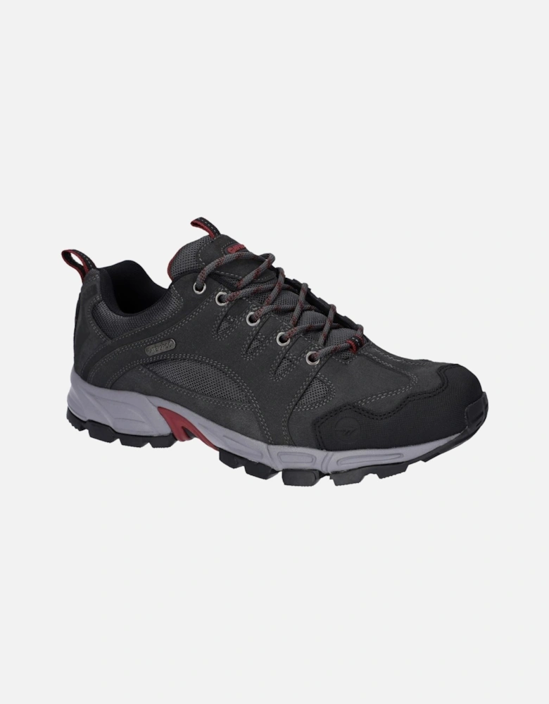 Auckland Lite Leather Men's Graphite Grey/Dark Red Hiking Boots