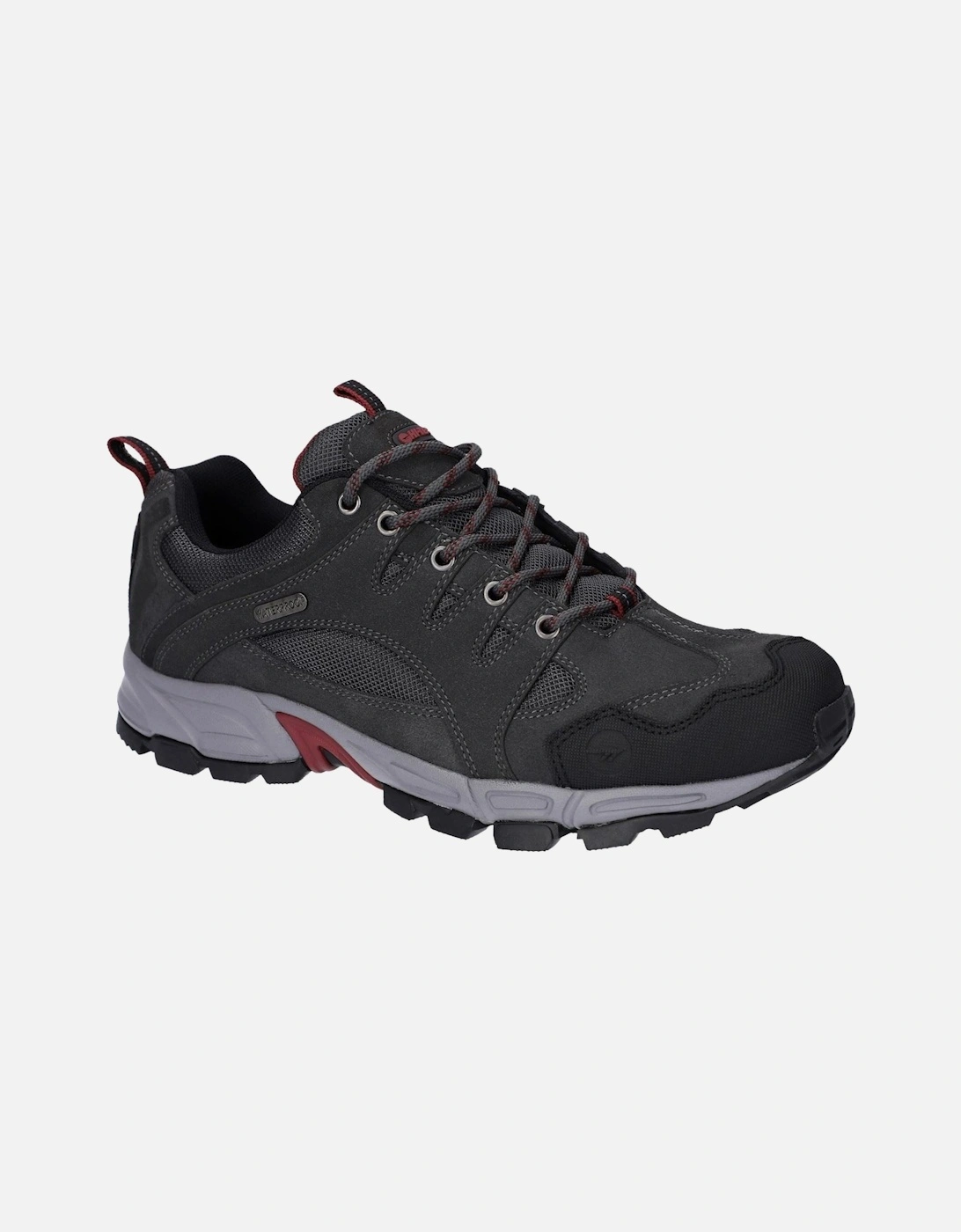 Auckland Lite Leather Men's Graphite Grey/Dark Red Hiking Boots