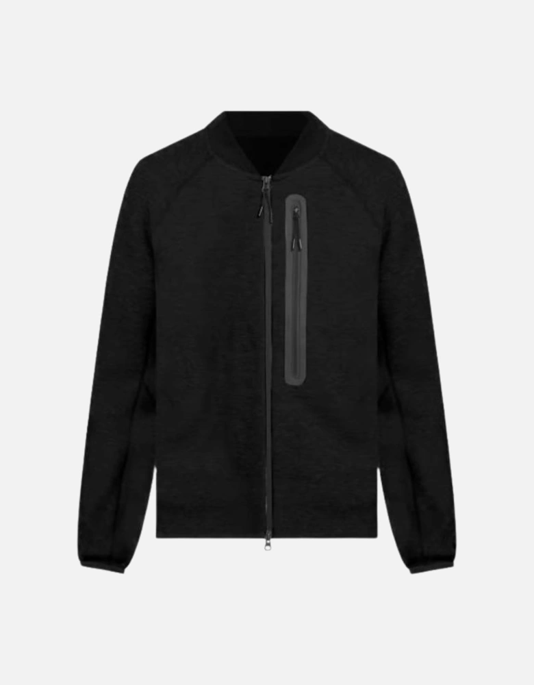 Plain Black Zip-Up Sweatshirt