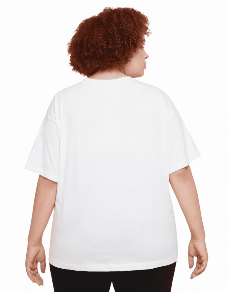 Small Brand Logo White T-Shirt Plus Size