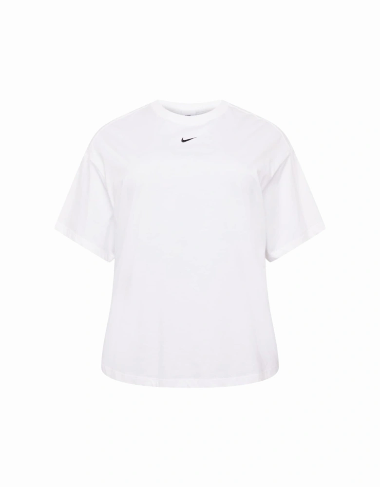 Small Brand Logo White T-Shirt Plus Size