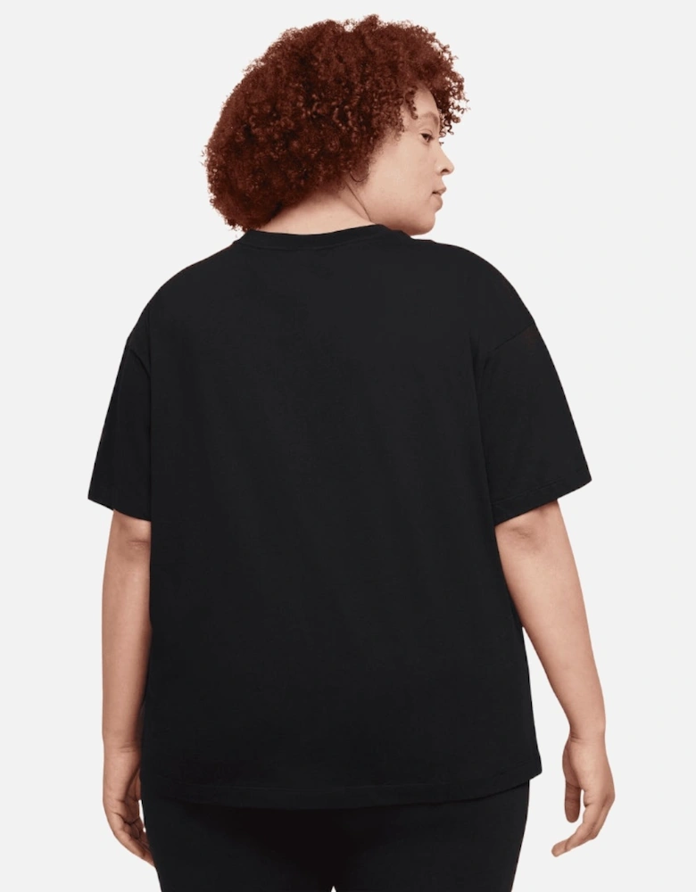 Small Swoosh Logo Black T-Shirt Plus Size