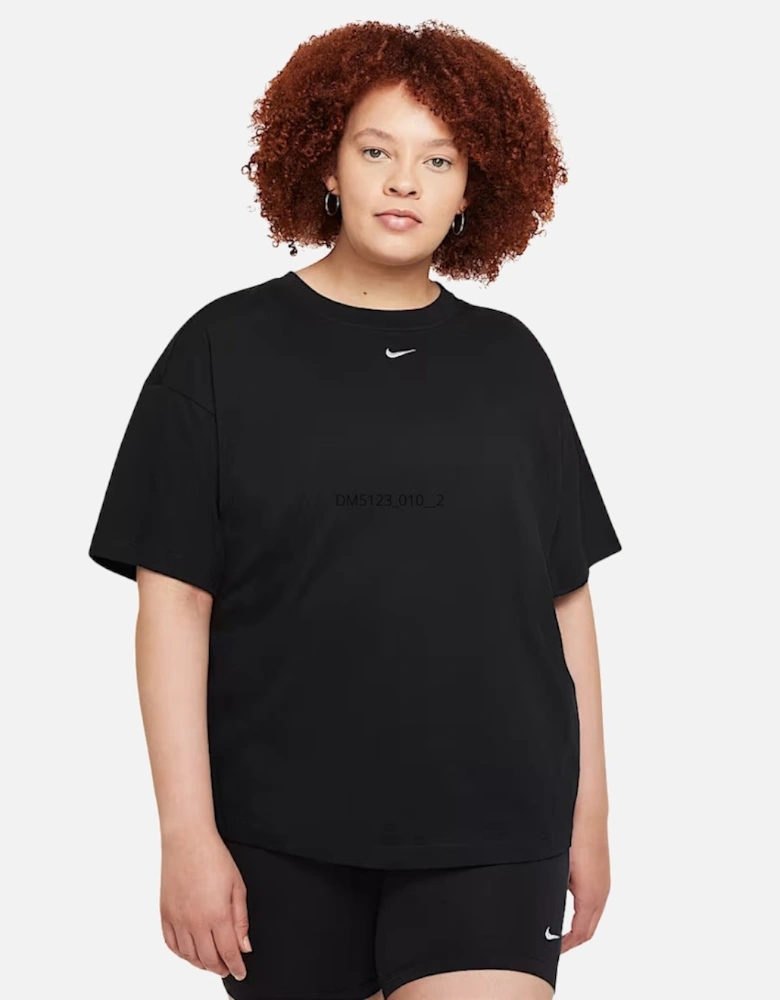 Small Swoosh Logo Black T-Shirt Plus Size