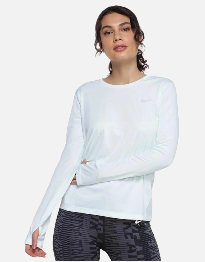 Long Sleeve White Running Top