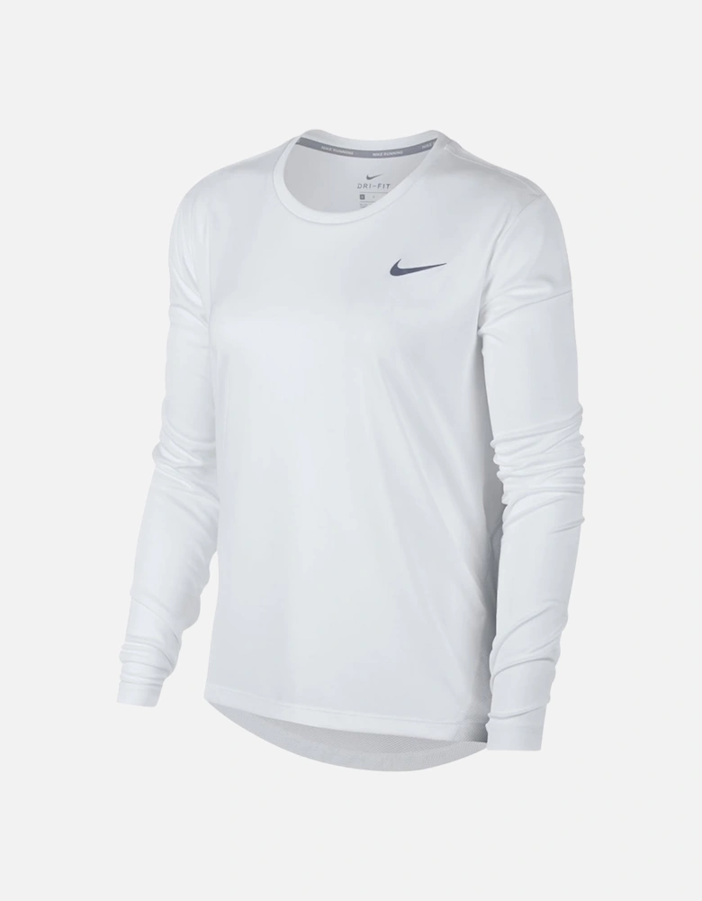 Long Sleeve White Running Top