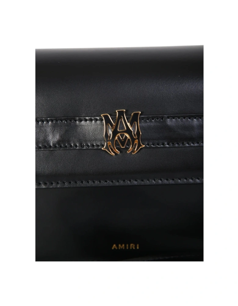 Calf "MA" Small Clutch Black Bag