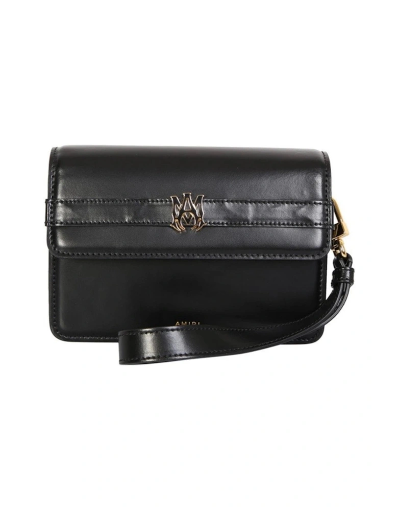 Calf "MA" Small Clutch Black Bag