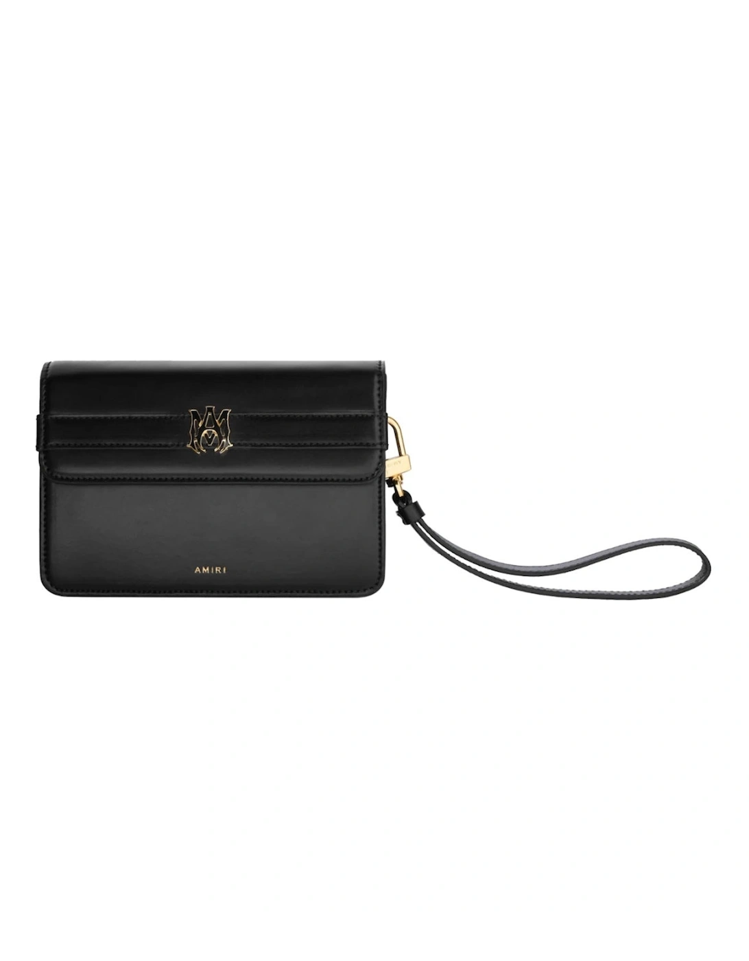 Calf "MA" Small Clutch Black Bag