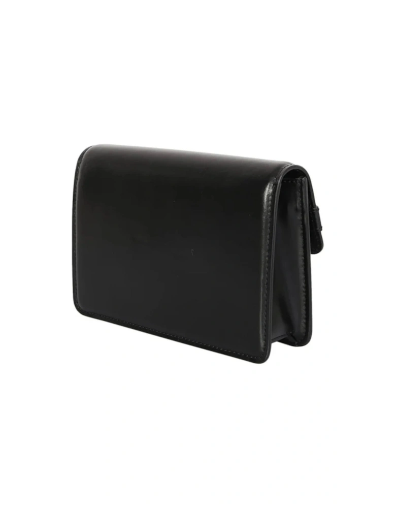 Calf "MA" Small Clutch Black Bag