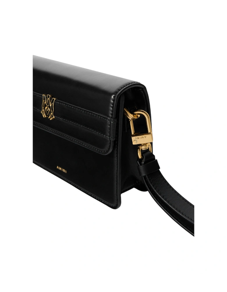 Calf "MA" Small Clutch Black Bag