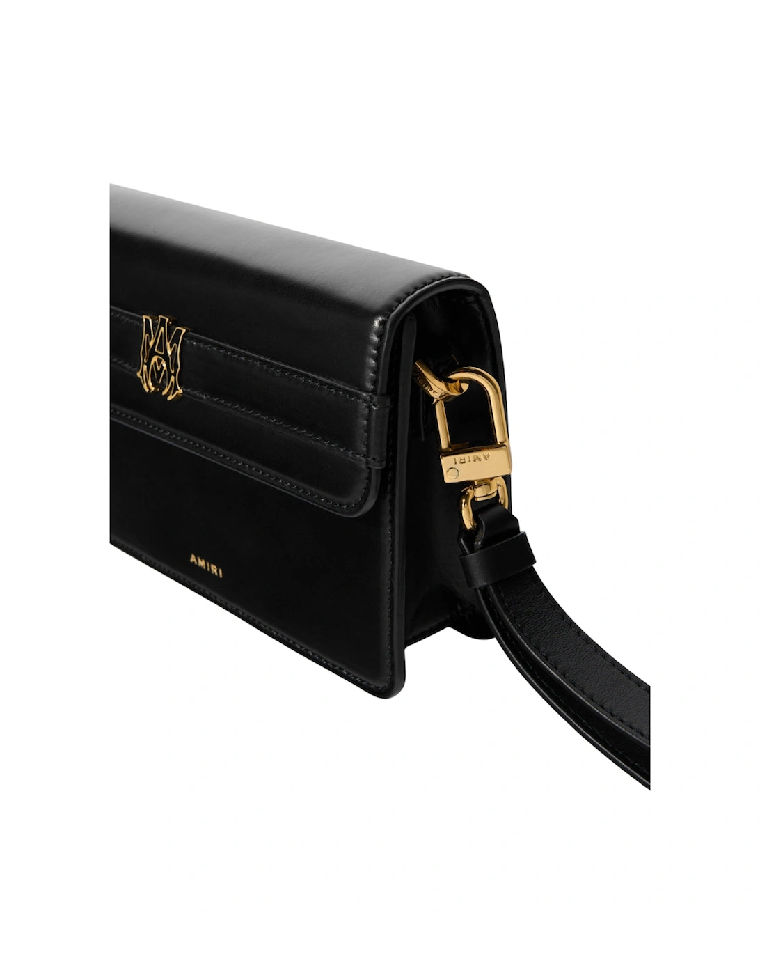 Calf "MA" Small Clutch Black Bag