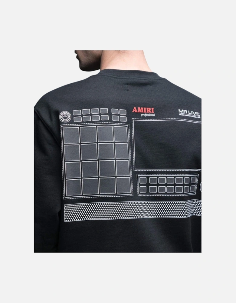 Drum Machine Black Crewneck Jumper
