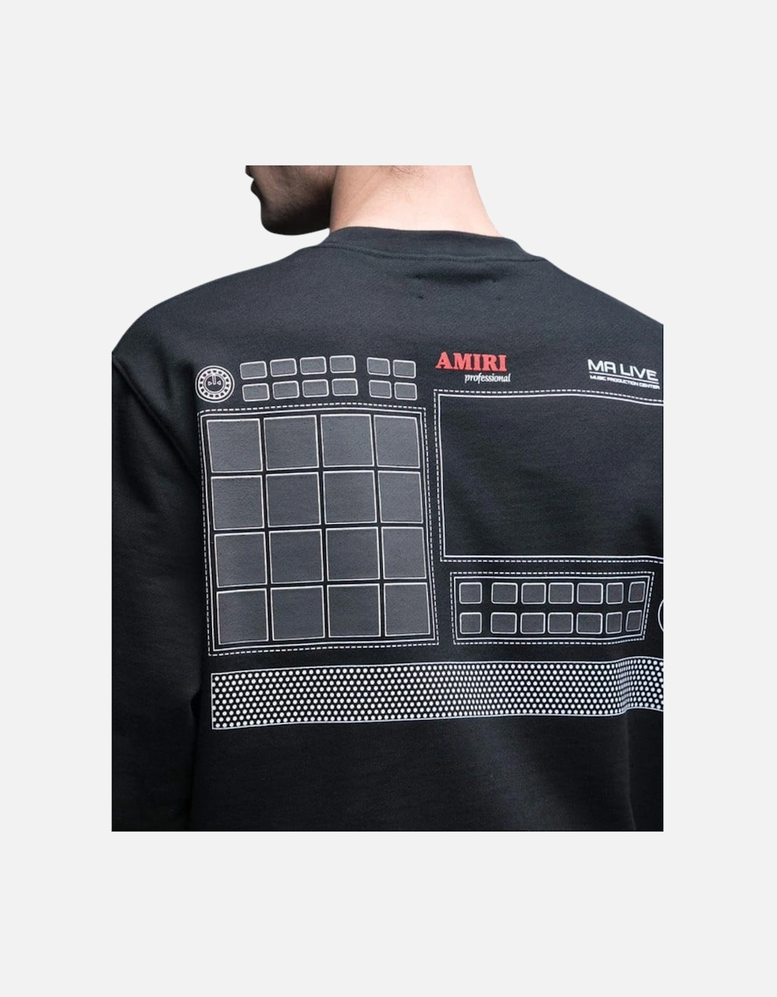 Drum Machine Black Crewneck Jumper