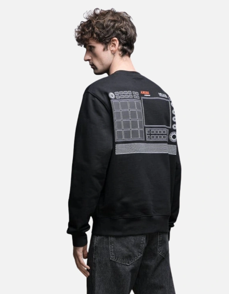 Drum Machine Black Crewneck Jumper