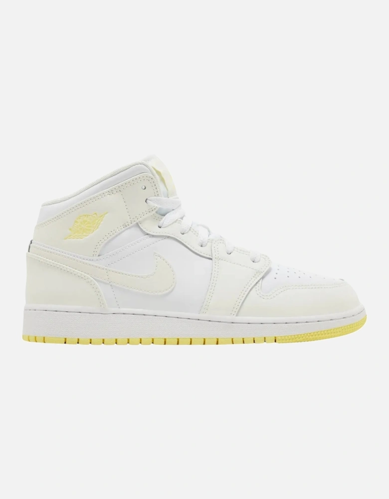 Air Jordan 1 Mid (GS) White High Tops Youths