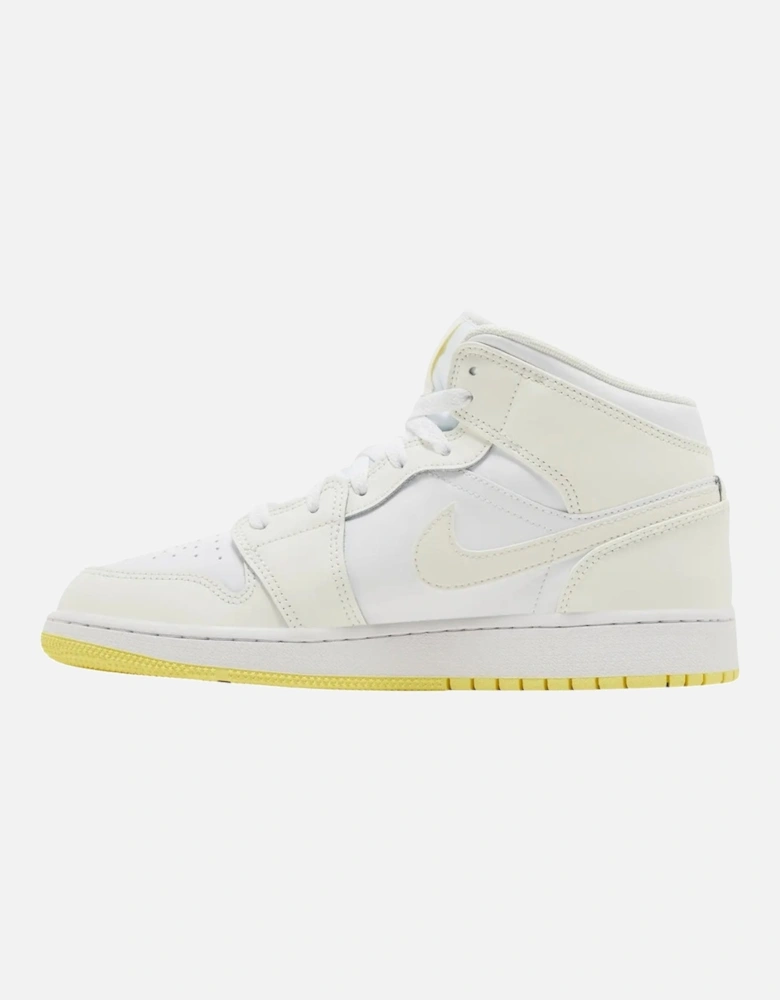 Air Jordan 1 Mid (GS) White High Tops Youths