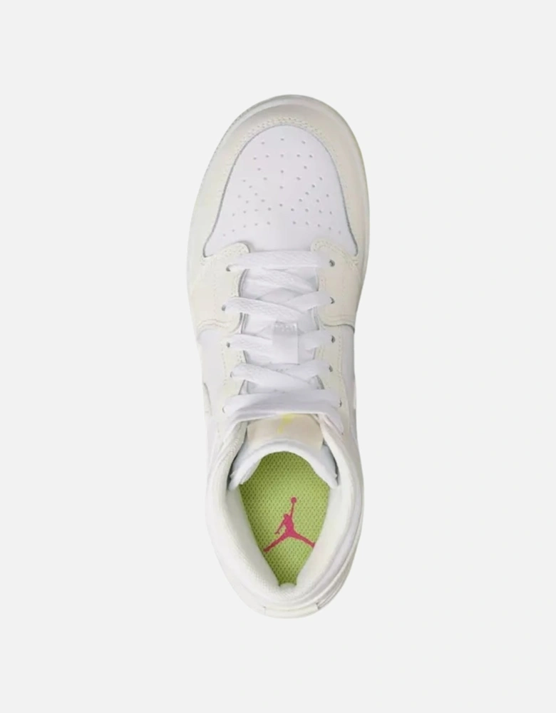 Air Jordan 1 Mid (GS) White High Tops Youths