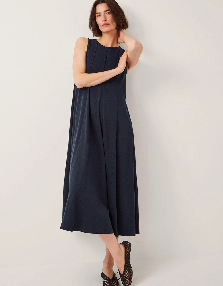 Tate Trim Jersey Dress - Navy