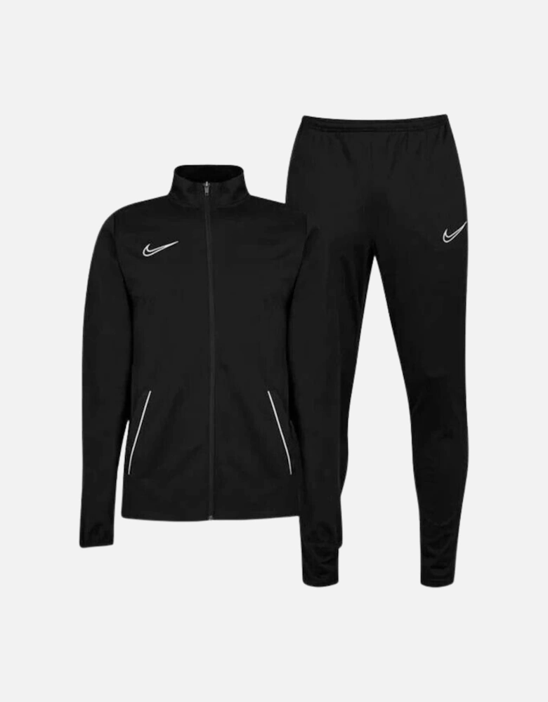 White Line Detail Black Tracksuit Set