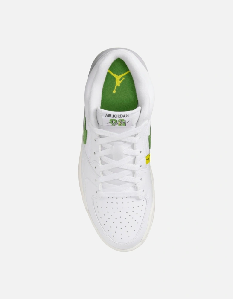 Jordan Stadium 90 Green Swoosh White Sneakers