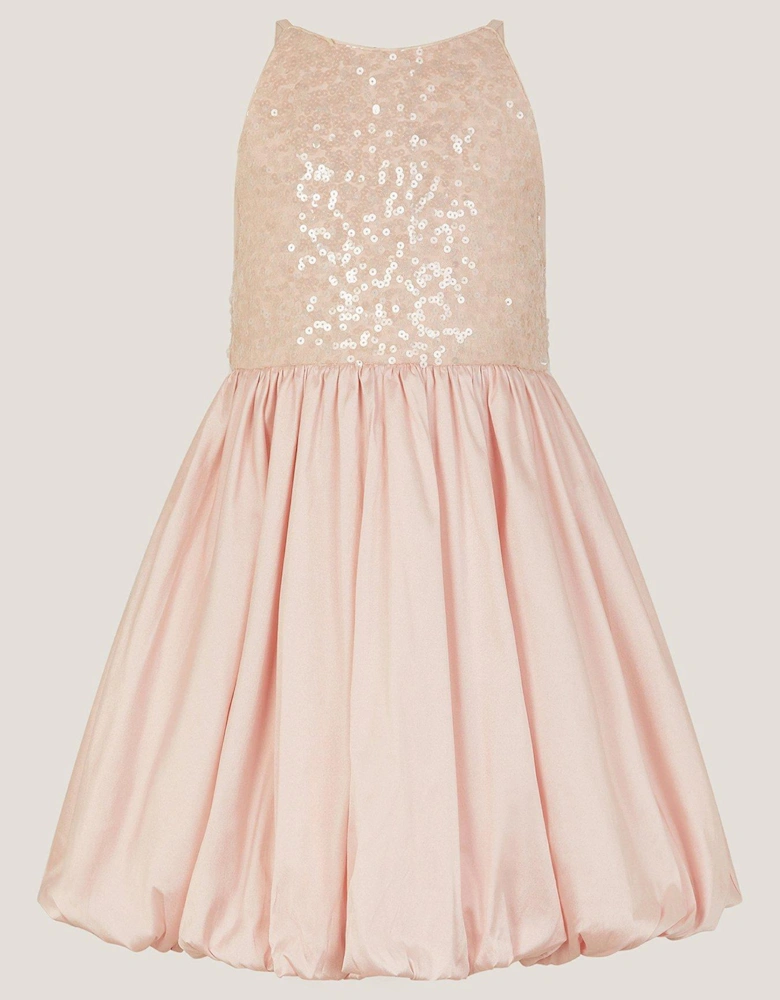 Girls Taffeta Bubble Hem Truth Dress - Light Pink