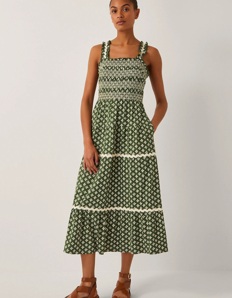 Daisey Geo Jersey Dress - Khaki