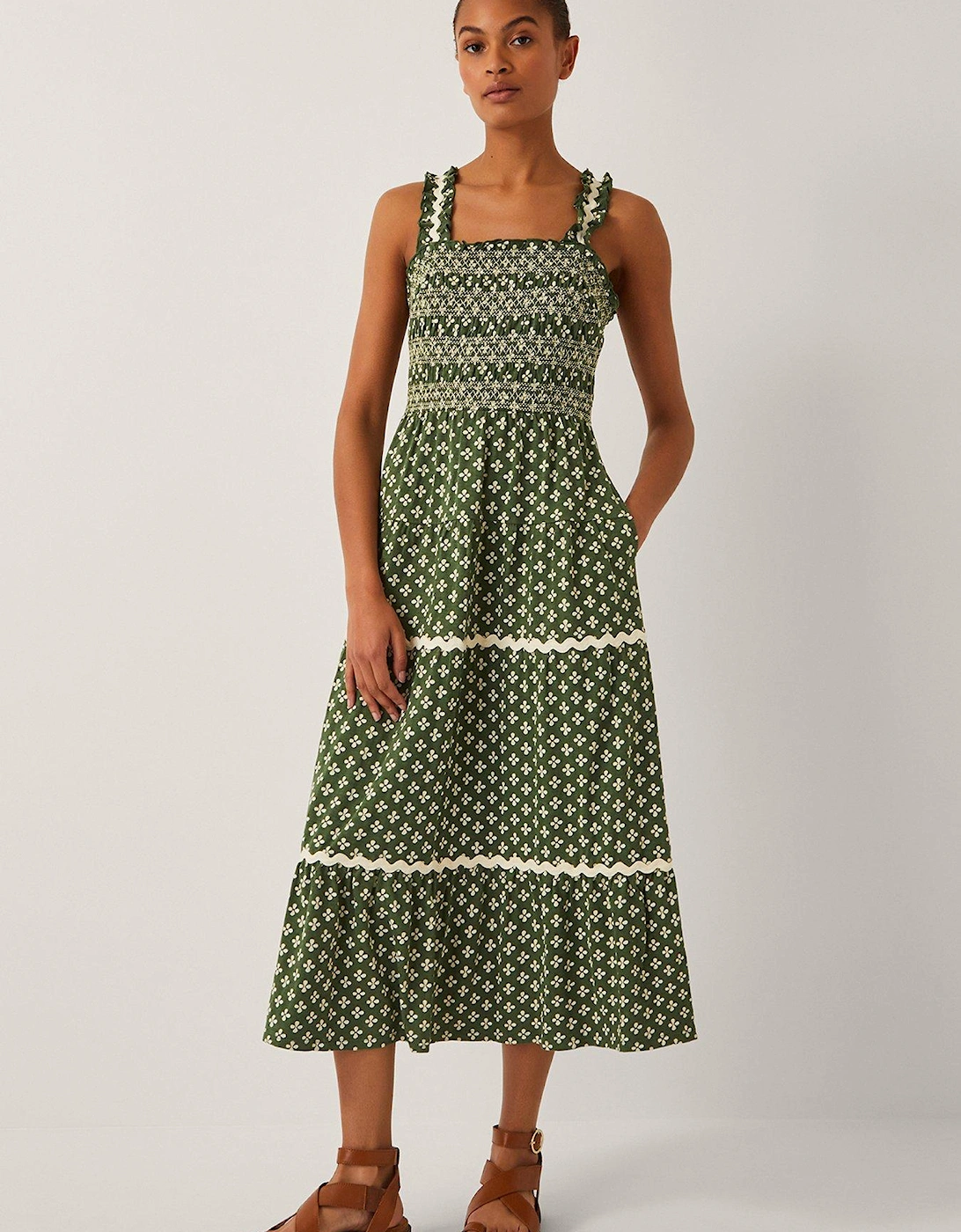 Daisey Geo Jersey Dress - Khaki, 2 of 1