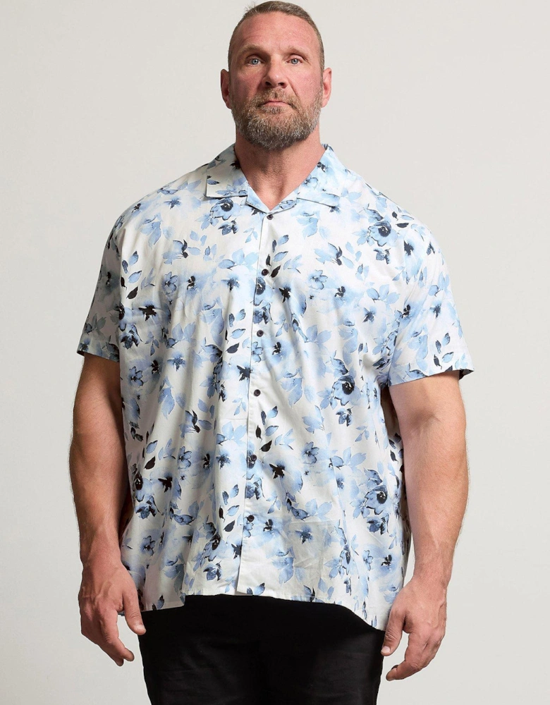 Flower Print Poplin Short Sleeve Shirt