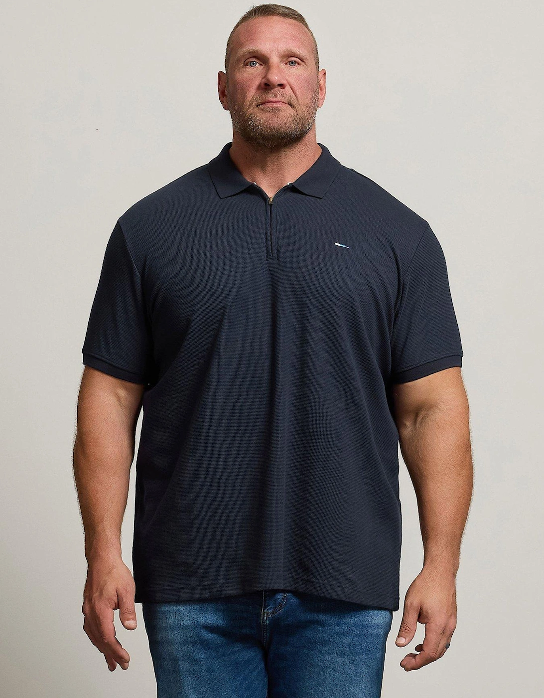 Waffle Texture Zip Polo Shirt, 2 of 1