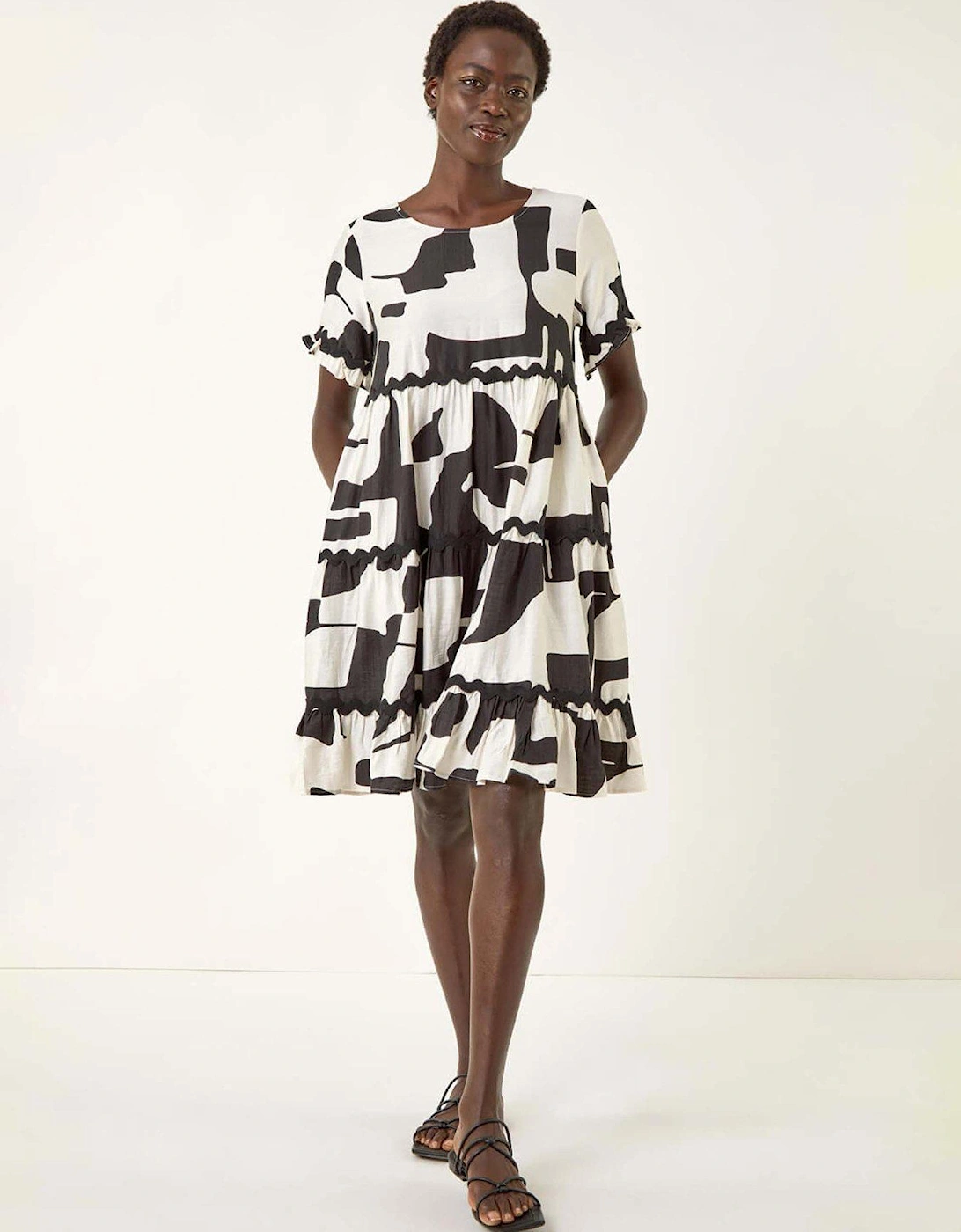 Ric Rac Print Smock Dress - Black, 2 of 1
