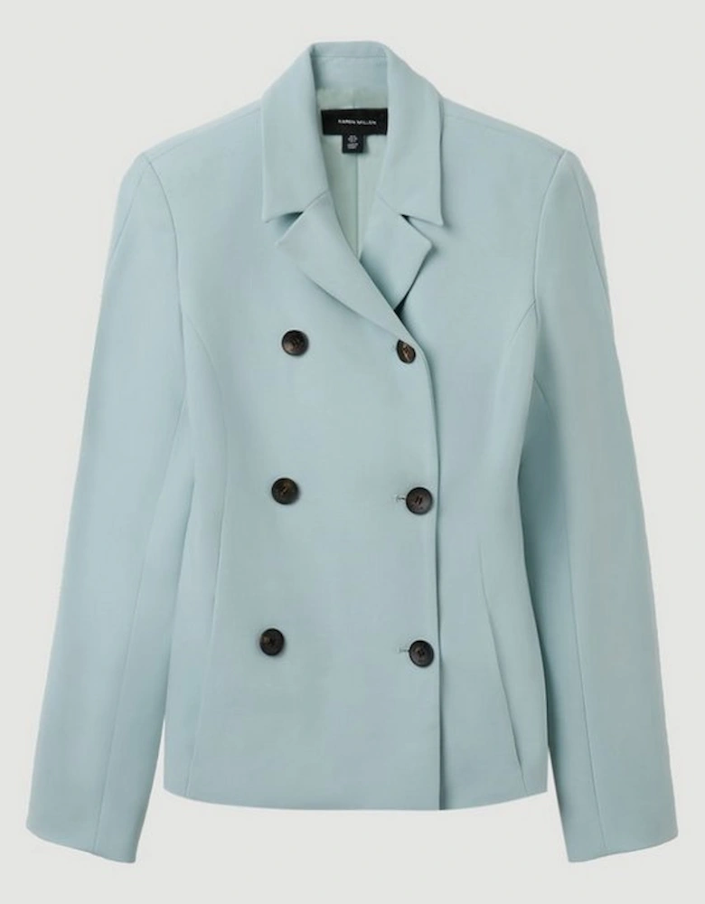 Compact Stretch Double Breasted Blazer