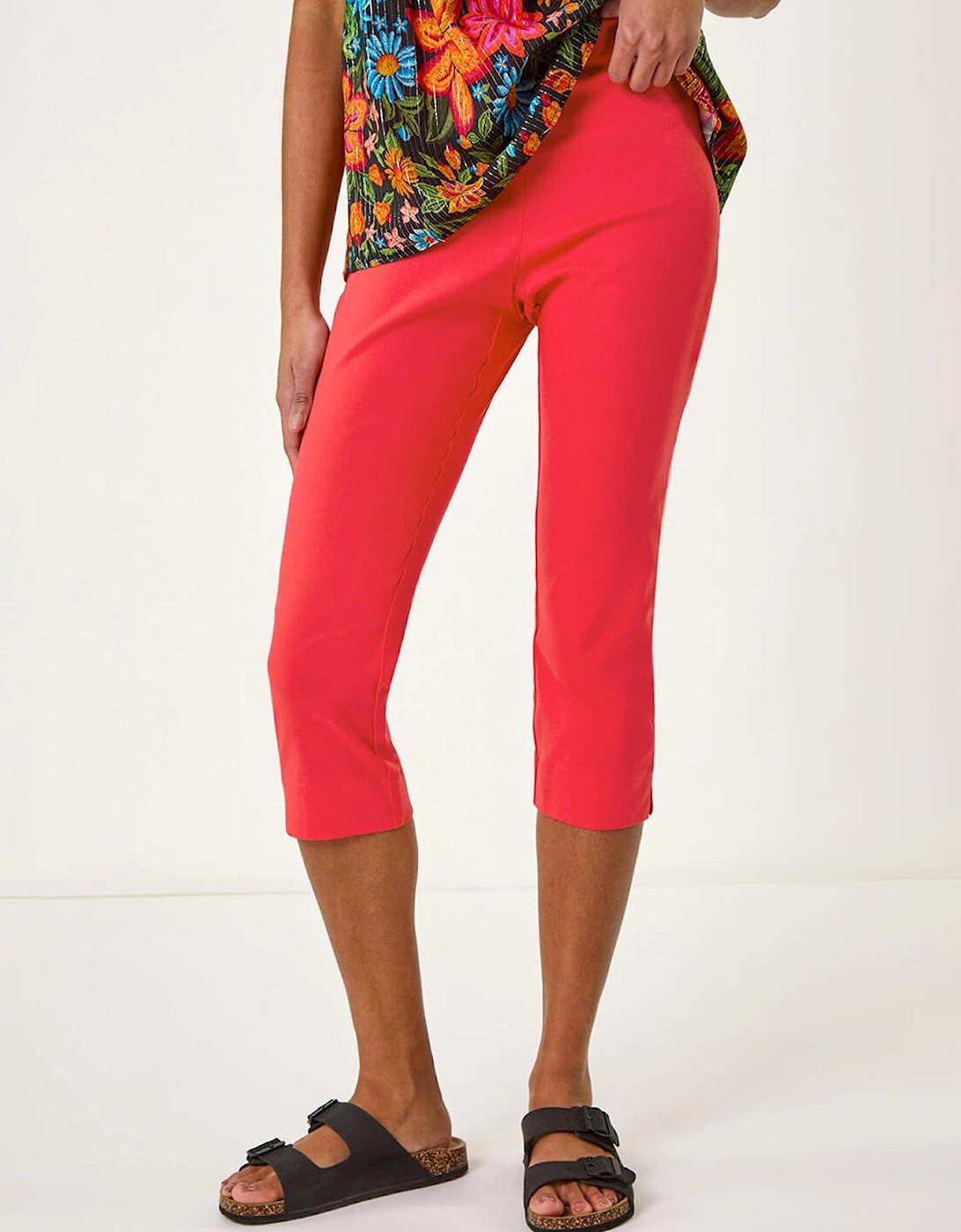 Cropped Stretch Trousers - Pink, 2 of 1