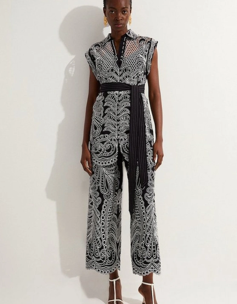 Cutwork Embroidery Woven Trouser