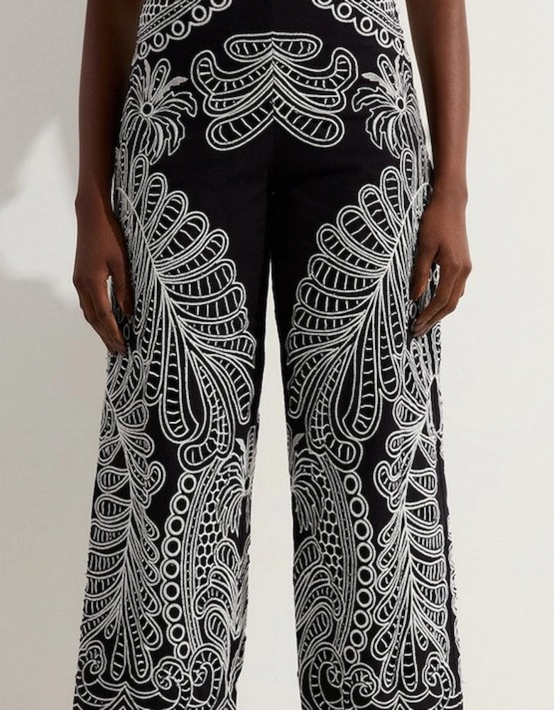 Cutwork Embroidery Woven Trouser