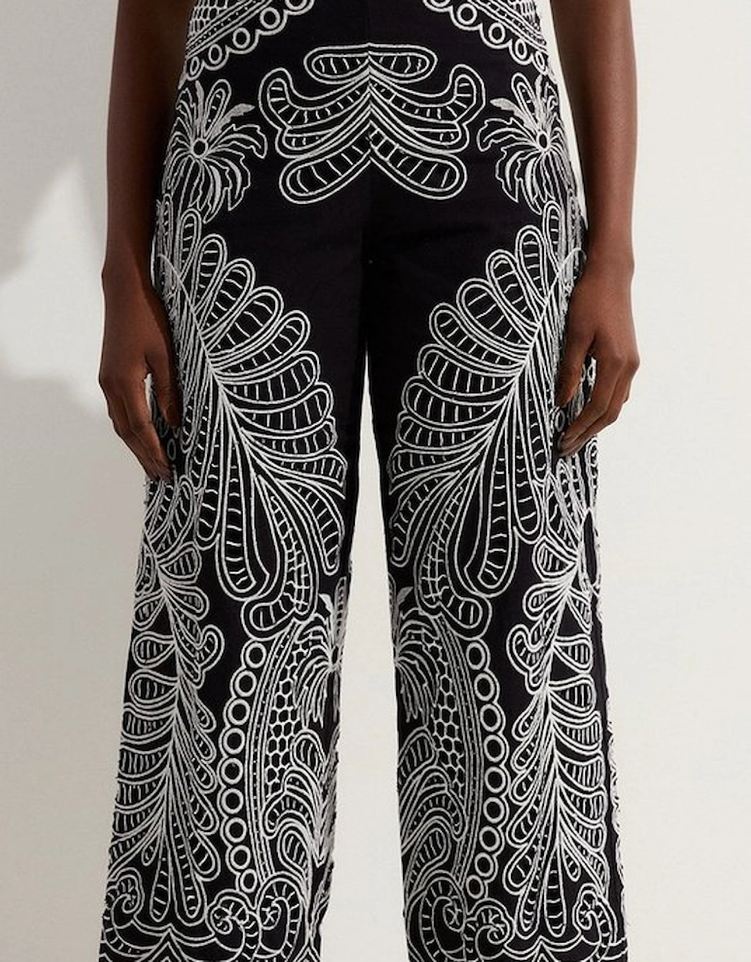 Cutwork Embroidery Woven Trouser