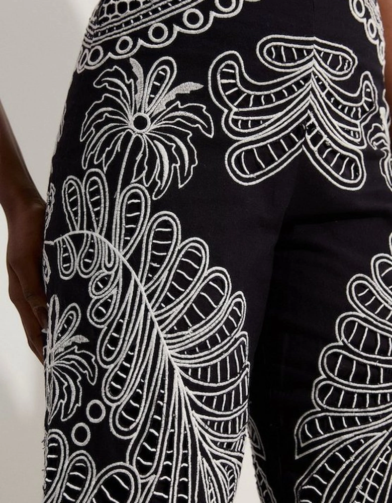 Cutwork Embroidery Woven Trouser