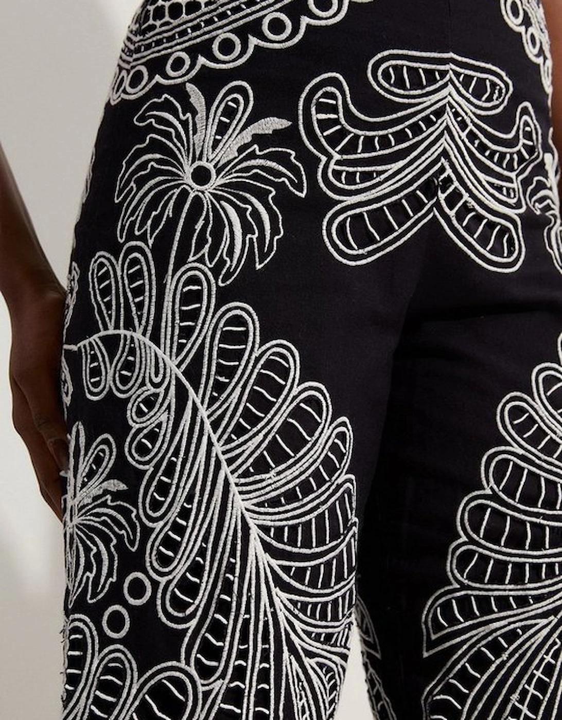 Cutwork Embroidery Woven Trouser