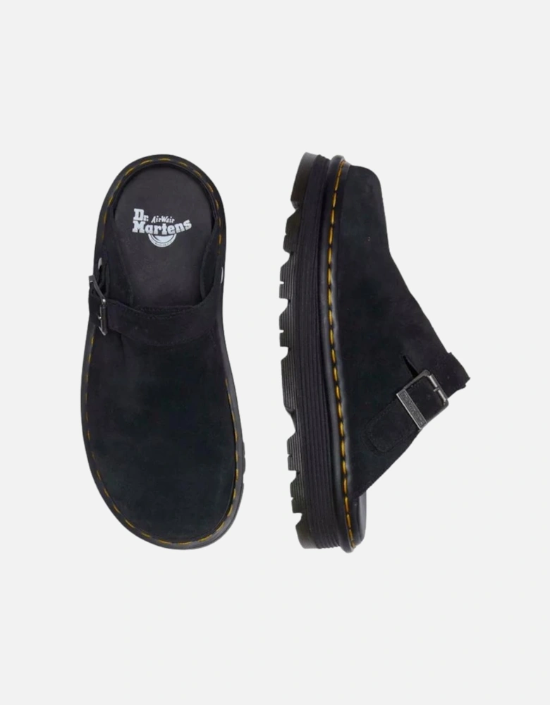 Zebzag Suede Casual Slingback Platform Mules - Black
