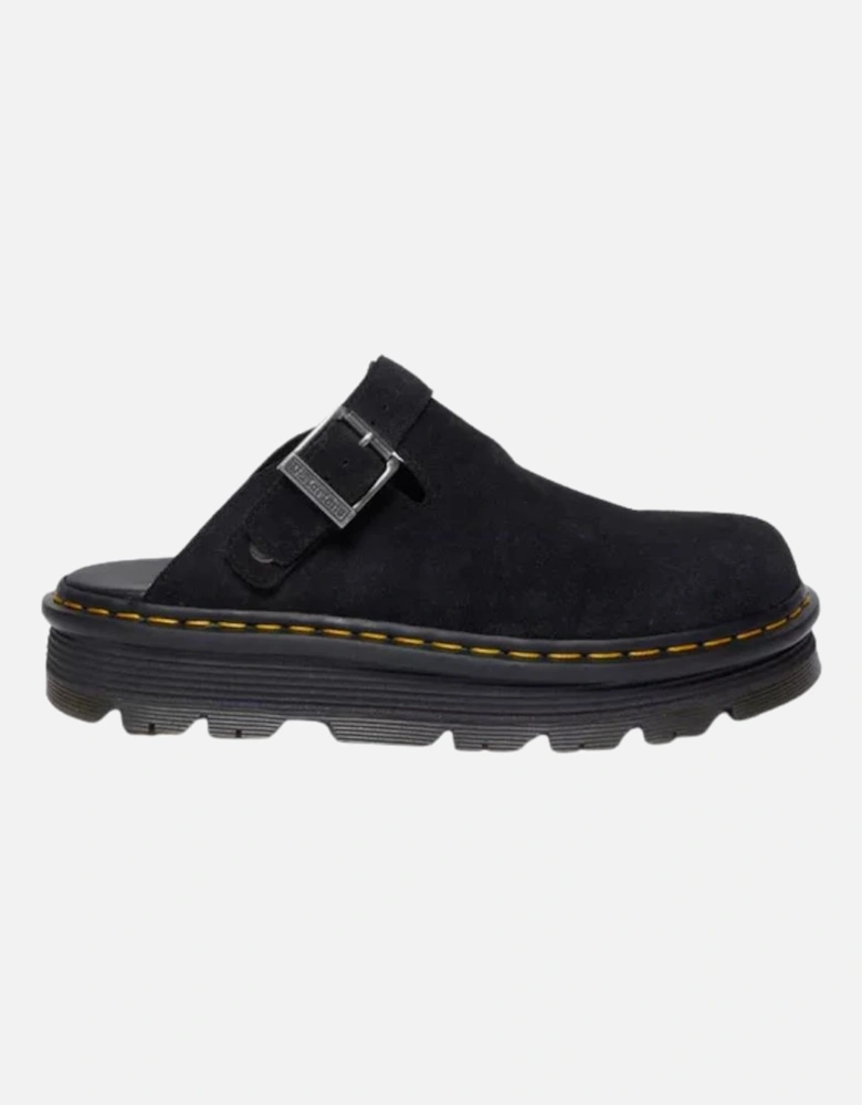 Zebzag Suede Casual Slingback Platform Mules - Black