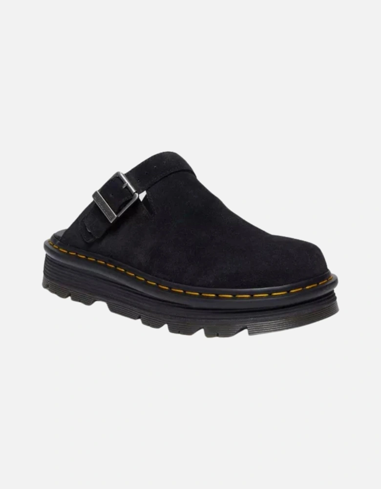 Zebzag Suede Casual Slingback Platform Mules - Black