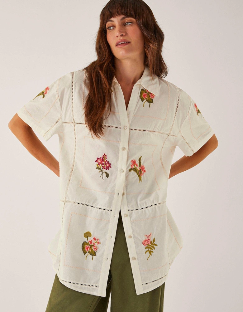 Luna Emb Shirt - White