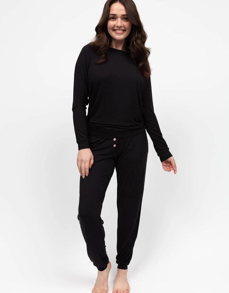 Slouch Jersey Long Sleeve Pyjama Set - Bonnie Black
