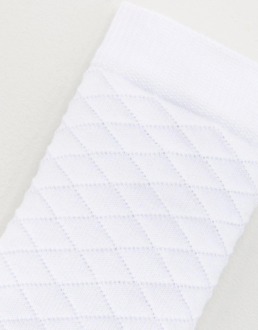 Girls 5 Pack Knee Length Diamond Filet Stitch School Socks - White
