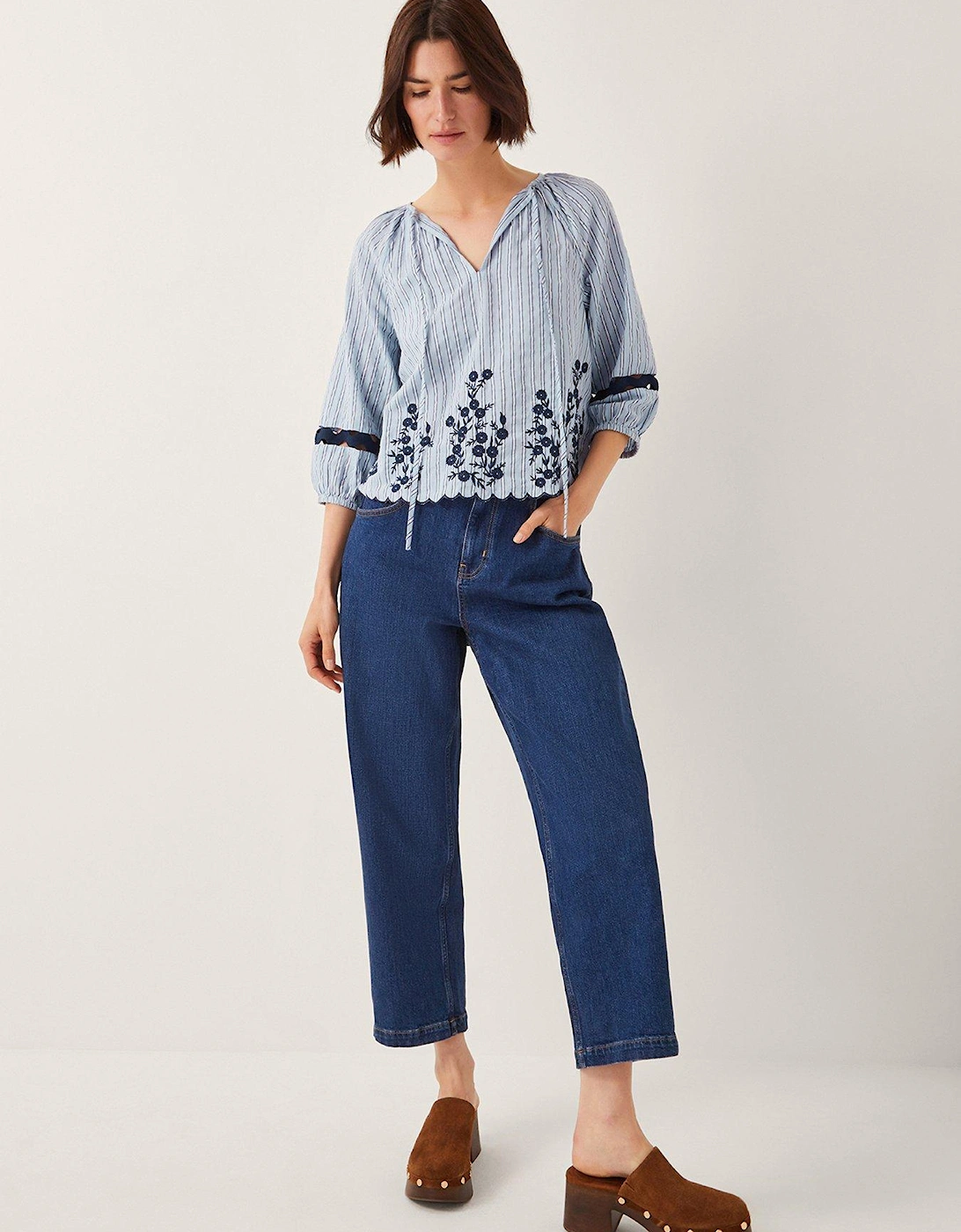 Cara Embroidered Top - Blue, 2 of 1