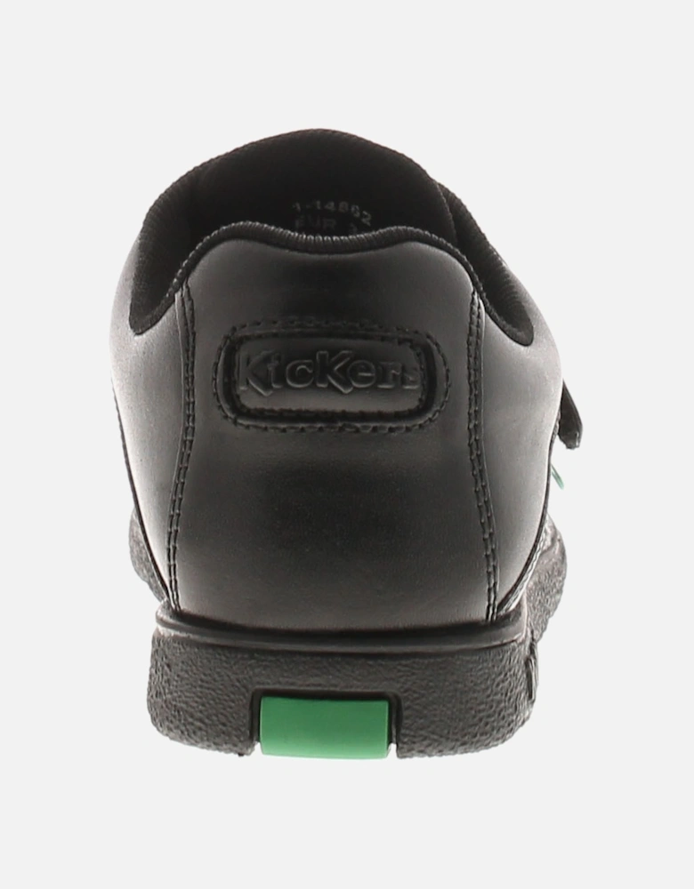 Boys School Shoes Junior Fragma Strap Leather Touch Fastening black UK S